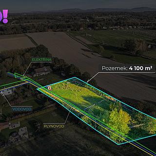 Prodej stavební parcely 4 100 m² Albrechtice