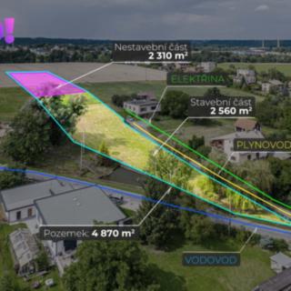 Prodej stavební parcely 2 560 m² Třinec