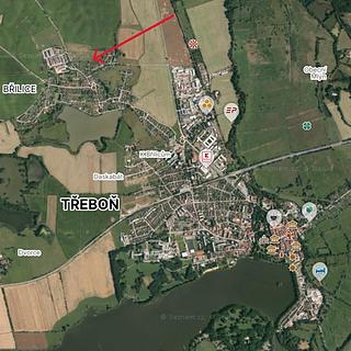 Prodej stavební parcely 974 m² Třeboň Břilice, Boční