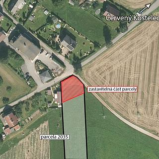 Prodej stavební parcely 6 193 m² Červený Kostelec Stolín