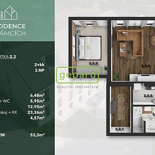 Prodej bytu 2+kk 53 m² Praha Bohnice, V Zámcích