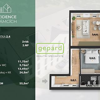 Prodej bytu 2+kk 56 m² Praha Bohnice, V Zámcích