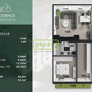 Prodej bytu 2+kk 53 m&sup2; Praha