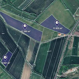 Prodej zemědělské půdy 71 036 m² Chraberce