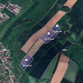 Prodej zemědělské půdy 161 688 m² Horní Branná
