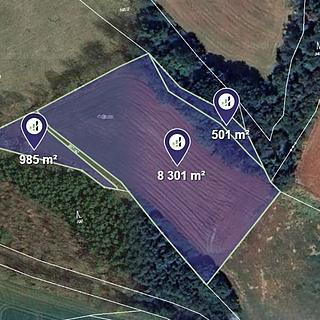 Prodej zemědělské půdy 1223 m² Netvořice