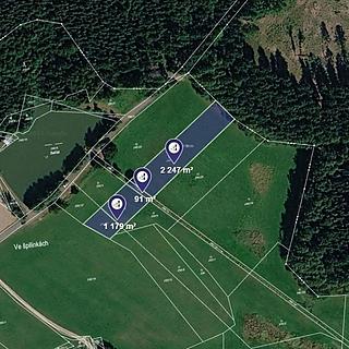 Prodej louky 879 m&sup2; Třebětín