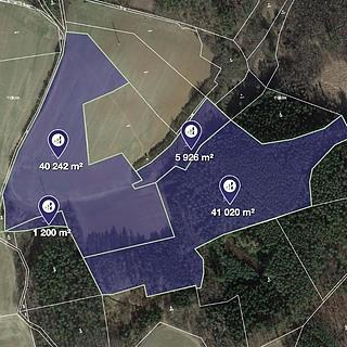 Prodej lesa 88 388 m² Buš