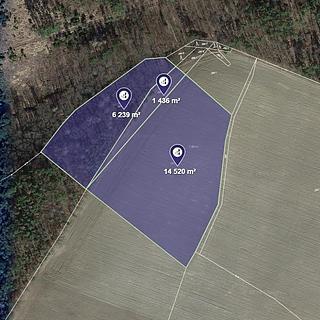 Prodej zemědělské půdy 5549 m&sup2; Nové Dvory