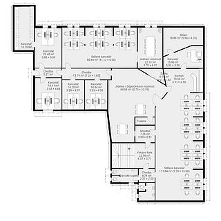 Pronájem kanceláře 365 m² Plzeň Jižní Předměstí, náměstí T. G. Masaryka