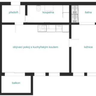 Pronájem bytu 2+kk 52 m² Praha