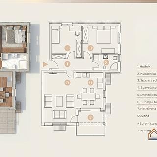 Prodej bytu 2+kk 77 m² v Chorvatsku