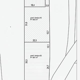 Prodej stavební parcely, 801m²