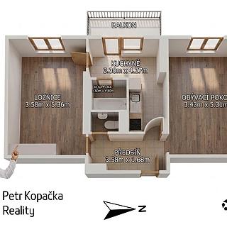 Prodej bytu 2+1 60 m&sup2; Tábor