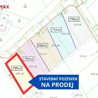 Prodej stavební parcely 705 m²