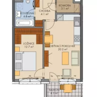 Pronájem byty 2+kk 47 m²